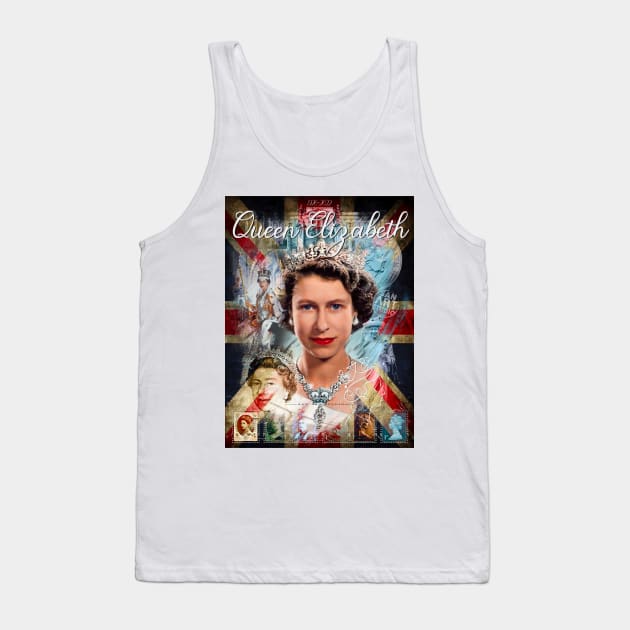 Her Majesty Queen Elizabeth ii Tank Top by SAN ART STUDIO 